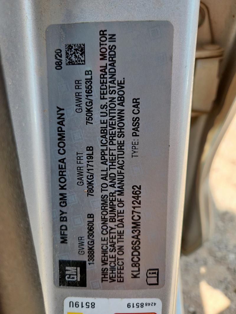 KL8CD6SA3MC712462 - 2021 CHEVROLET SPARK 1LT ვერცხლისფერი ფოტო 13