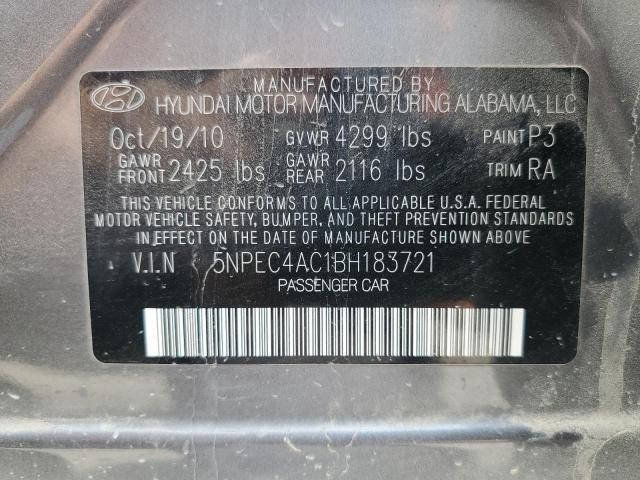 5NPEC4AC1BH183721 - 2011 HYUNDAI SONATA SE SILVER photo 13