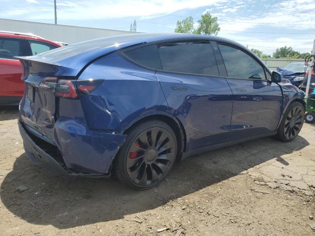 7SAYGDEF6NF364583 - 2022 TESLA MODEL Y BLUE photo 3