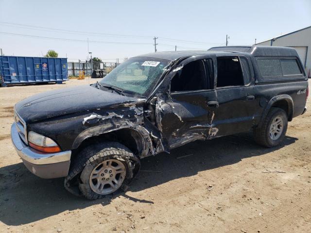 1D7HG48N44S693614 - 2004 DODGE DAKOTA QUAD SLT BLACK photo 1