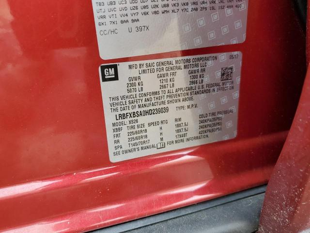 LRBFXBSA0HD239039 - 2017 BUICK ENVISION ESSENCE Qırmızı foto 12