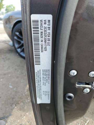 2C3CDZFJ5NH171629 - 2022 DODGE CHALLENGER R/T SCAT PACK GRAY photo 12