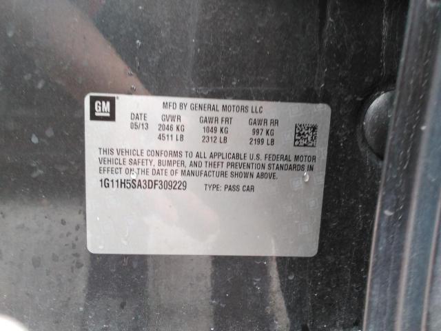 1G11H5SA3DF309229 - 2013 CHEVROLET MALIBU LTZ შავი ფოტო 12