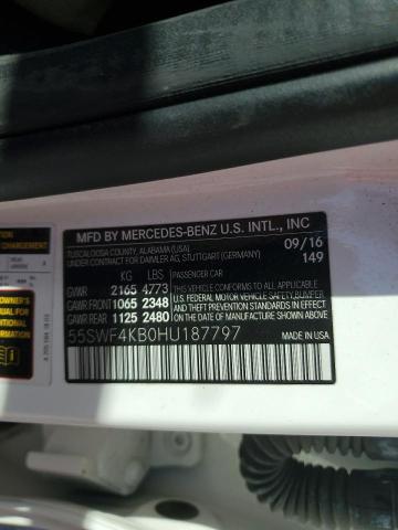 55SWF4KB0HU187797 - 2017 MERCEDES-BENZ C 300 4MATIC WHITE photo 12