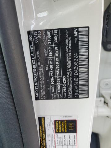 4JGDA5HB1DA208224 - 2013 MERCEDES-BENZ ML 350 4MATIC WHITE photo 12