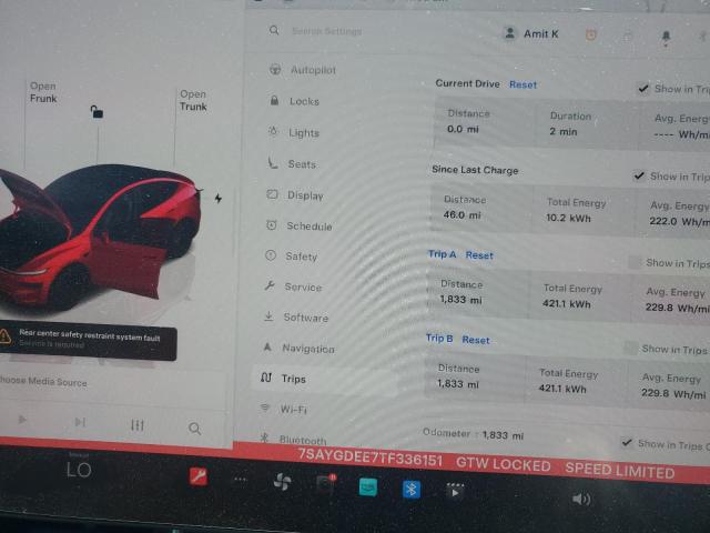 7SAYGDEE7TF336151 - 2026 TESLA MODEL Y RED photo 9