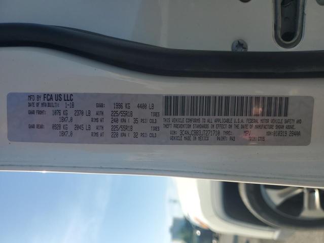 3C4NJCBB3JT271710 - 2018 JEEP COMPASS LATITUDE WHITE photo 12