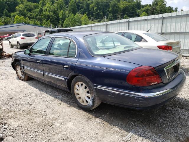 1LNHM97V72Y697521 - 2002 LINCOLN CONTINENTA BLUE photo 2