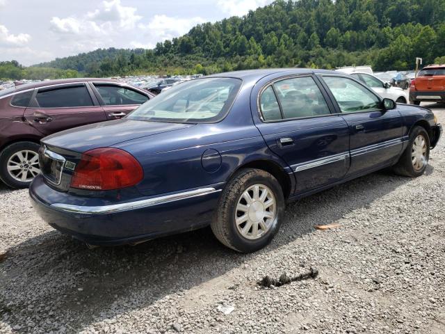 1LNHM97V72Y697521 - 2002 LINCOLN CONTINENTA BLUE photo 3