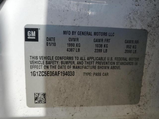 1G1ZC5E06AF194030 - 2010 CHEVROLET MALIBU 1LT WHITE photo 12