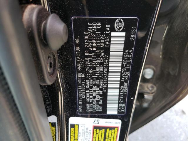 4T1G11BKXPU086402 - 2023 TOYOTA CAMRY SE NIGHT SHADE BLACK photo 12