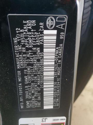 2T1BU4EE0DC986795 - 2013 TOYOTA COROLLA BASE Siyah fotoğraf 13