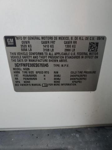 3GYFNFE38ES676045 - 2014 CADILLAC SRX PERFORMANCE COLLECTION Ақ фото 13