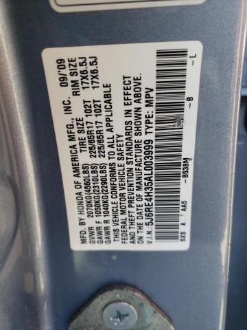 5J6RE4H35AL003999 - 2010 HONDA CR-V LX BLUE photo 14