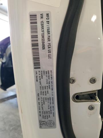 1C6RR7FT0MS594906 - 2021 RAM 1500 CLASS TRADESMAN Білий фото 12