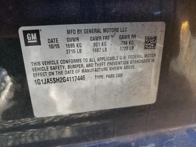 1G1JA5SH2G4117446 - 2016 CHEVROLET SONIC LS 灰色 照片 10