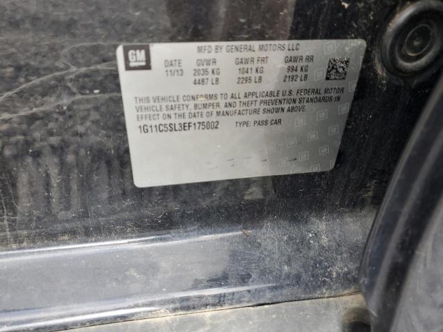 1G11C5SL3EF175002 - 2014 CHEVROLET MALIBU 1LT BLACK photo 12