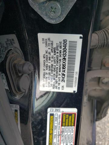 2HGFA166X9H330408 - 2009 HONDA CIVIC LX-S Qara foto 12