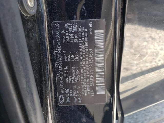 5NMSH13E39H321669 - 2009 HYUNDAI SANTA FE SE BLACK photo 13