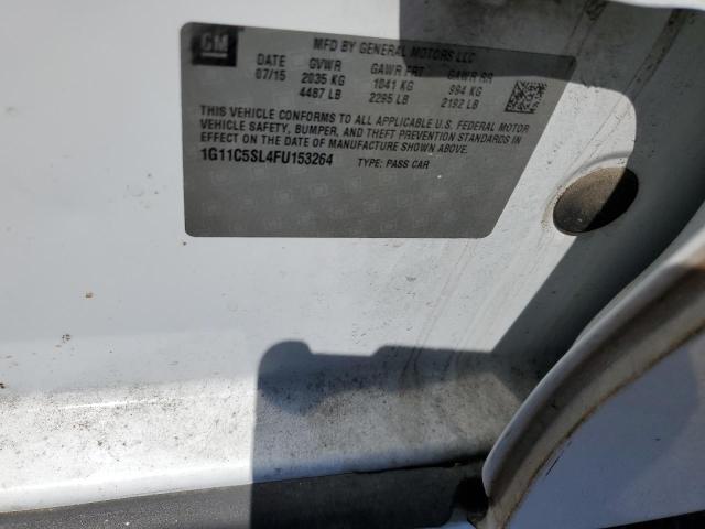1G11C5SL4FU153264 - 2015 CHEVROLET MALIBU 1LT 白色 照片 12