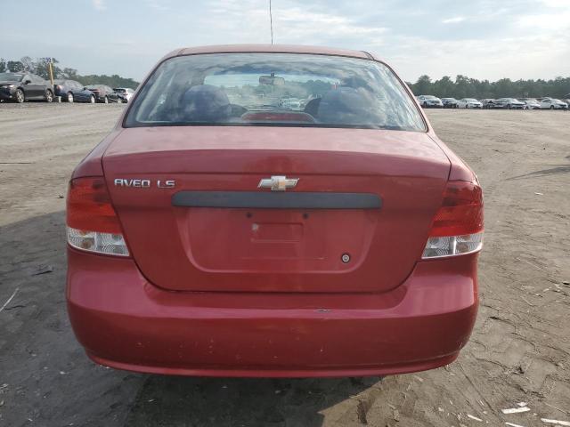 KL1TD52635B461339 - 2005 CHEVROLET AVEO BASE RED photo 6