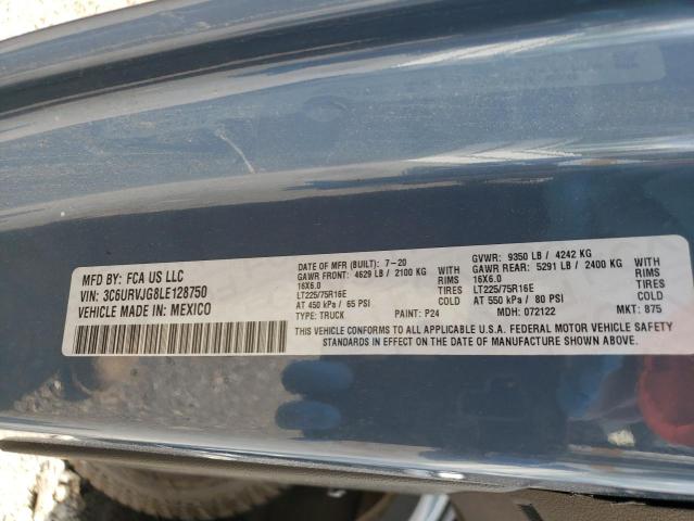 3C6URVJG8LE128750 - 2020 RAM PROMASTER 3500 HIGH ლურჯი ფოტო 13