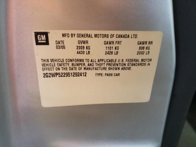 2G2WP522951292412 - 2005 PONTIAC GRAND PRIX 银色 照片 12