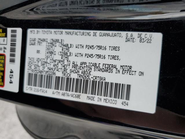 3TYRX5GN0NT052206 - 2022 TOYOTA TACOMA ACCESS CAB შავი ფოტო 13