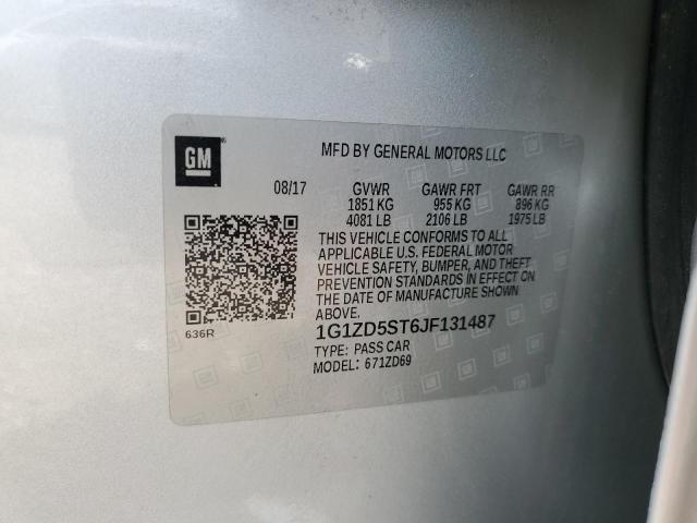 1G1ZD5ST6JF131487 - 2018 CHEVROLET MALIBU LT SILVER photo 12