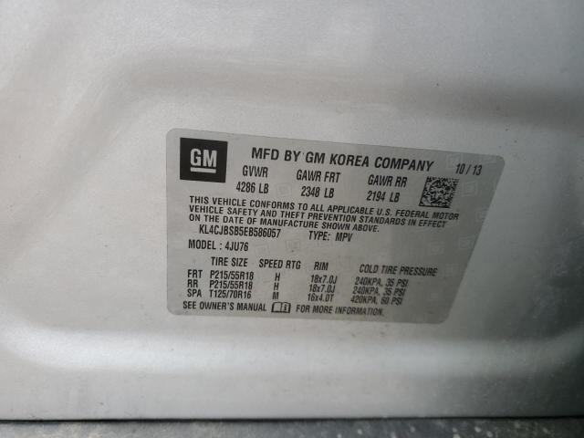 KL4CJBSB5EB586057 - 2014 BUICK ENCORE CONVENIENCE 银色 照片 13