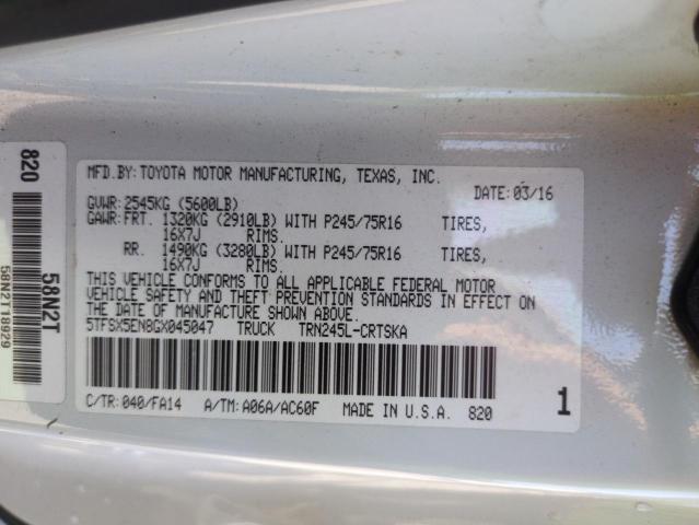 5TFSX5EN8GX045047 - 2016 TOYOTA TACOMA ACCESS CAB Beyaz fotoğraf 13