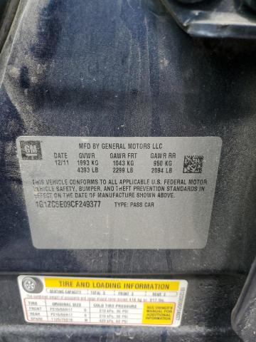 1G1ZC5E09CF249377 - 2012 CHEVROLET MALIBU 1LT BLUE photo 12