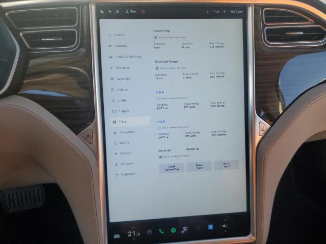 5YJSA1E28GF123725 - 2016 TESLA MODEL S Սպիտակ լուսանկար 9