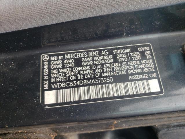 WDBCB34D8MA573250 - 1991 MERCEDES-BENZ 350 SD BLACK photo 12