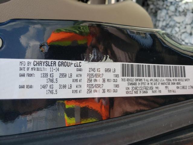 2C4RC1CG1FR621050 - 2015 CHRYSLER TOWN & COU TOURING L BLACK photo 14