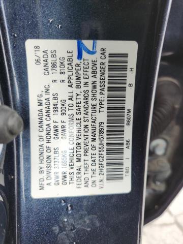 2HGFC2F55JH578979 - 2018 HONDA CIVIC LX გრაფიტი ფოტო 12