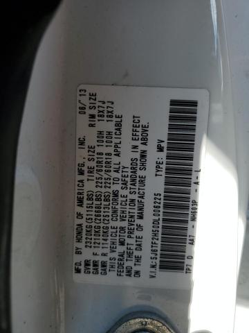 5J6TF2H50DL006225 - 2013 HONDA CROSSTOUR EXL თეთრი ფოტო 12