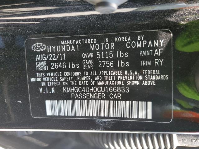 KMHGC4DH0CU166833 - 2012 HYUNDAI GENESIS 5.0L BLACK photo 12