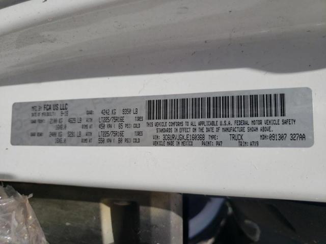 3C6URVJGXJE160368 - 2018 RAM PROMASTER 3500 HIGH თეთრი ფოტო 10