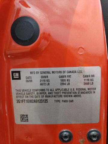 2G1FT1EW2A9123125 - 2010 CHEVROLET CAMARO SS ORANGE photo 12