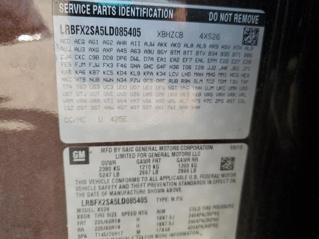 LRBFX2SA5LD085405 - 2020 BUICK ENVISION ESSENCE Қоңыр фото 13