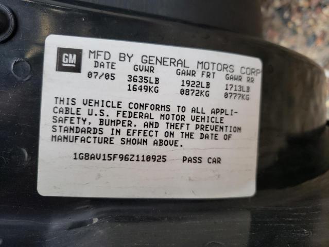 1G8AV15F96Z110925 - 2006 SATURN ION LEVEL 3 BLACK photo 12