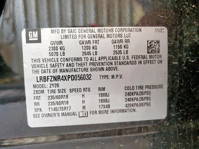 LRBFZNR4XPD056032 - 2023 BUICK ENVISION ESSENCE أسود صورة 13