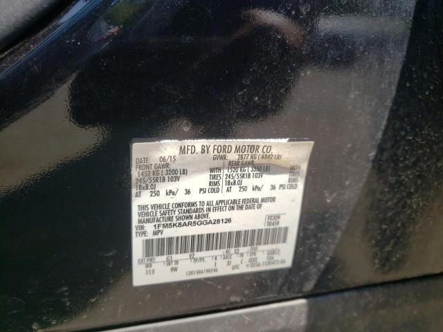 1FM5K8AR5GGA28126 - 2016 FORD EXPLORER POLICE INTERCEPTOR BLACK photo 14