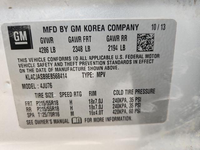 KL4CJASB9EB568414 - 2014 BUICK ENCORE Gümüş foto 13