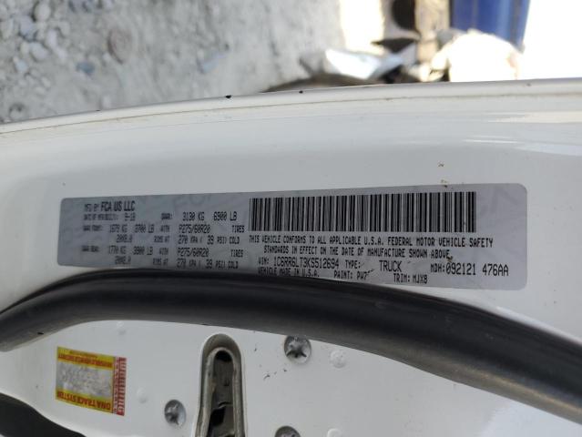 1C6RR6LT3KS512694 - 2019 RAM 1500 CLASS SLT 白色 照片 12