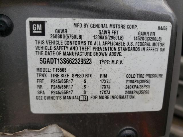 5GADT13S662329523 - 2006 BUICK RAINIER CXL TAN photo 13