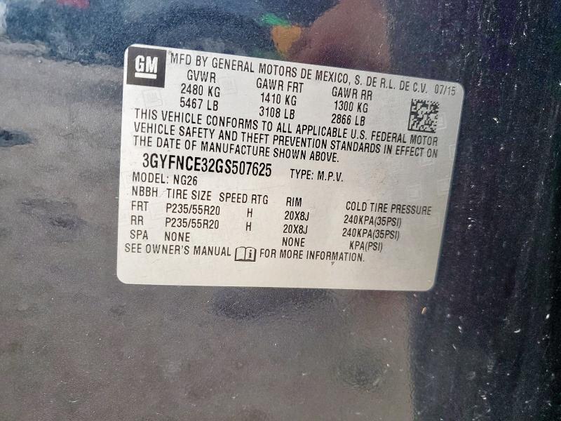 3GYFNCE32GS507625 - 2016 CADILLAC SRX PERFORMANCE COLLECTION Noir photo 13