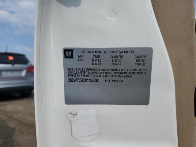 2G2WP552081155682 - 2008 PONTIAC GRAND PRIX 白色 照片 12