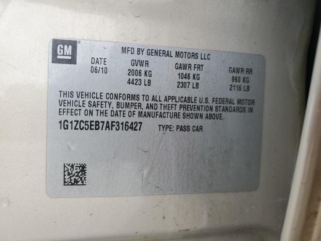 1G1ZC5EB7AF316427 - 2010 CHEVROLET MALIBU 1LT BEIGE photo 13